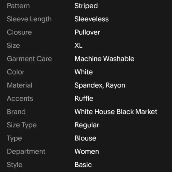 White House Black Market Striped Ruffle Top Blouse XL $68 - Picture 9 of 9